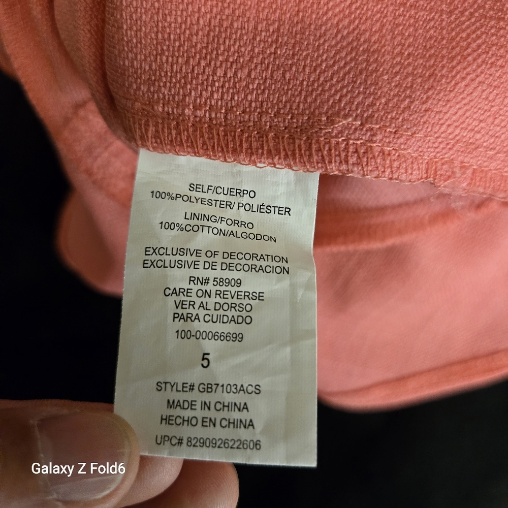 GB Brand Peach Terry-Feel Mini Dress – Size 5, Ruffled Hem, Sleeveless Tie-Strap - Picture 5 of 8